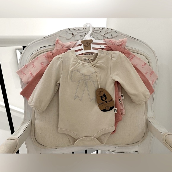 Rabbit Bear Other - 🩰 Baby 3~6 Mth Organic Bow Onesies Set 3 Pieces NWT by Rabbit Bear Organic